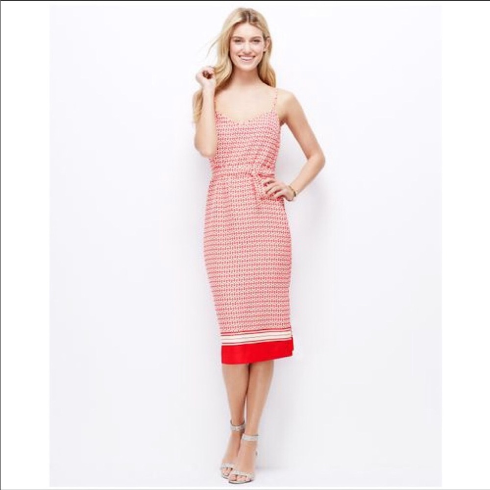 Ann Taylor Heart print tie waist dress